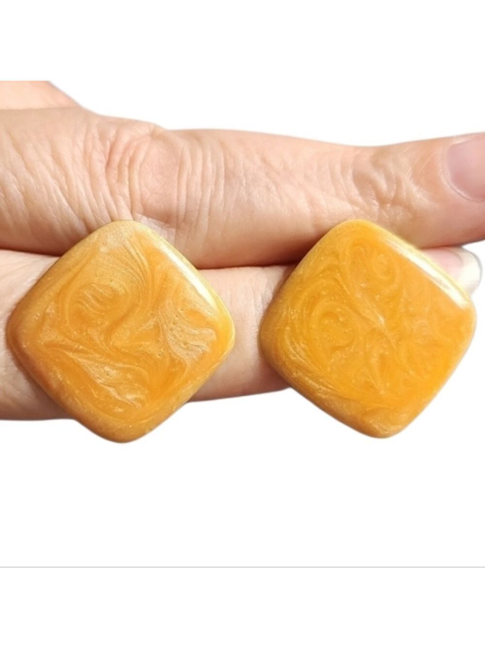 Orange Swirl Resin Earrings